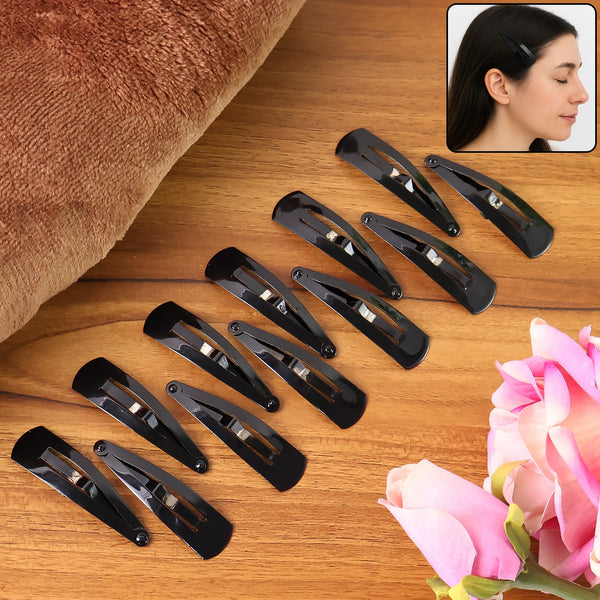 Metal Tik Tak Hair Clips (12 Pcs Set), Hair accessories