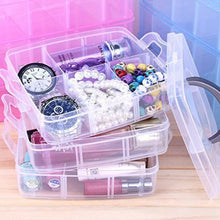 3-Tier 18 Sections Transparent Stackable Adjustable Compartment Slot Plastic Craft Storage Box